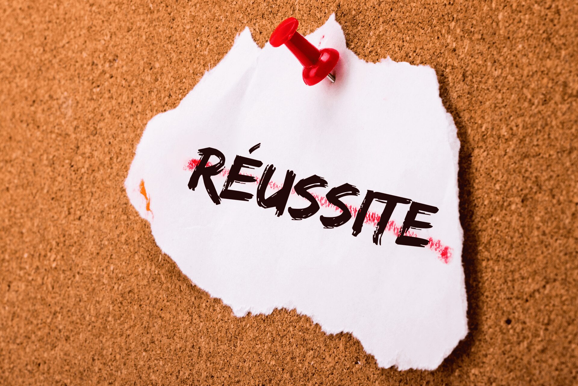 Freins à la réussite : une feuille déchirée avec le mot réussite, symbolisant les obstacles et blocages vers le succès.